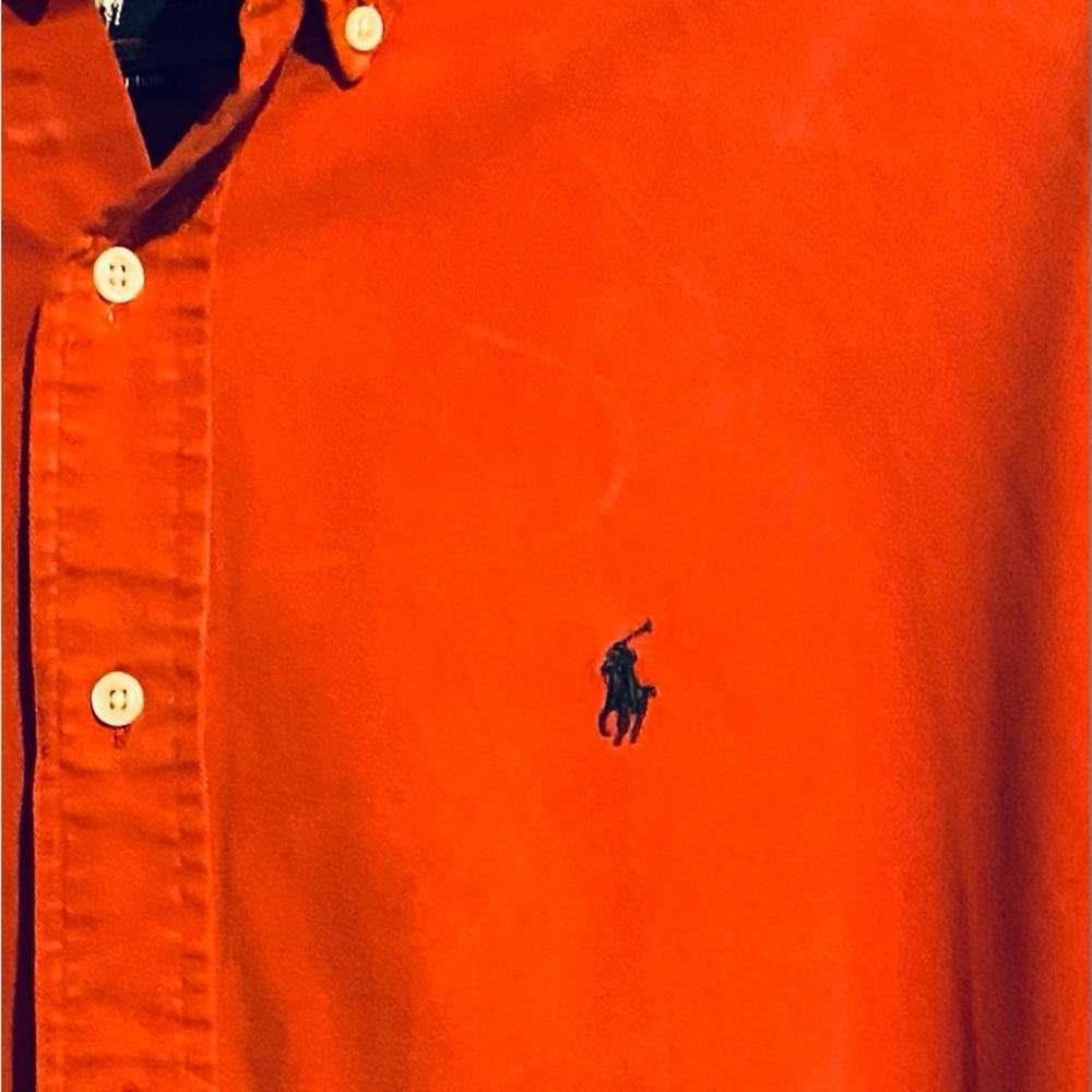 Ralf Lauren, vintage, red, long sleeve button up.